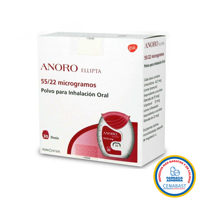 CENABAST - ANORO ELLIPTA 55MCG / 22MCG POLVO INAHALCION ORAL X 30 DOSIS