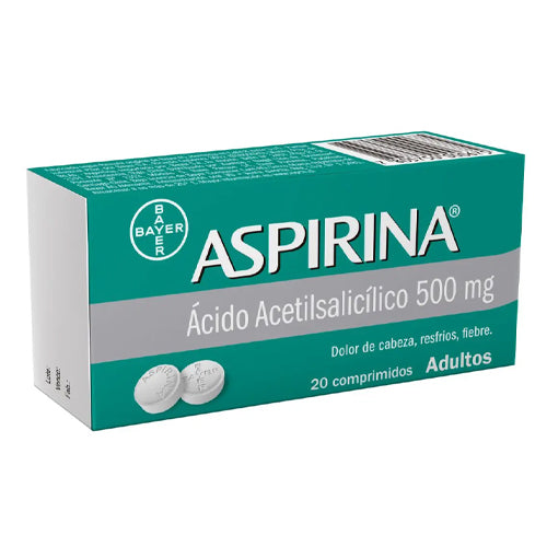 Aspirina 500mg x 20 Comprimidos - BAYER - Farmacias San Martín