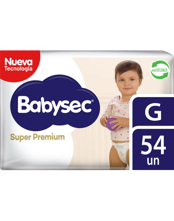 BABYSEC SUPER PREMIUM PAÑAL G 54UND