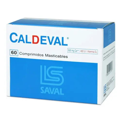 Caldeval 500Mg / 400Ui X 60 Comprimidos Masticables - Saval