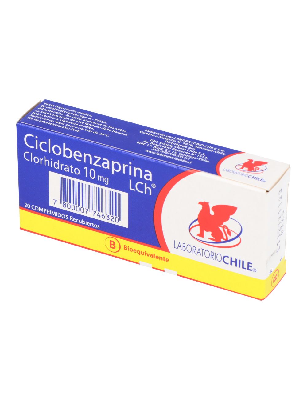 Ciclobenzaprina 10Mg X 20 Comprimidos Recubiertos - Chile