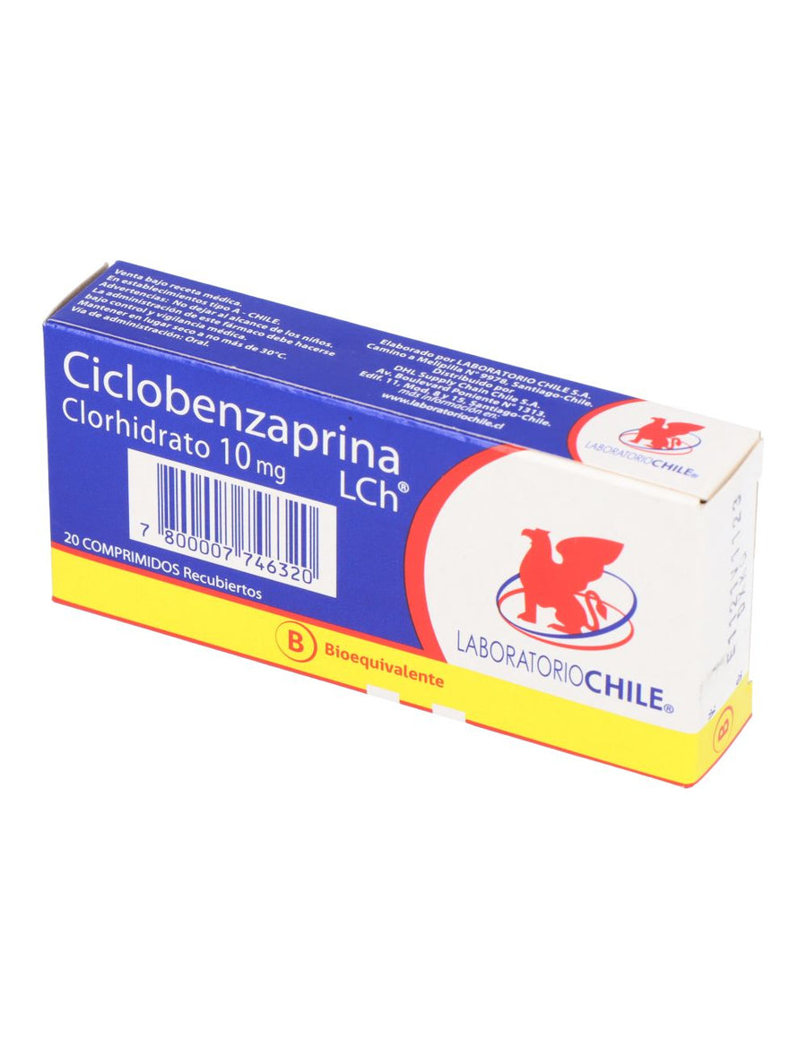 CICLOBENZAPRINA 10MG X 20 COMPRIMIDOS RECUBIERTOS