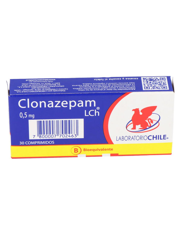 Clonazepam 0.5mg x 30 Comprimidos