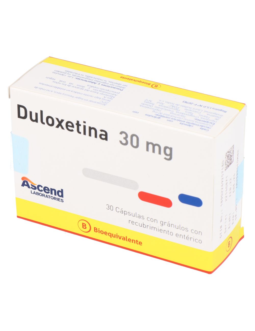 Duloxetina 30Mg X 30 Capsulas Con Gran Con Rec Enterico - Ascend