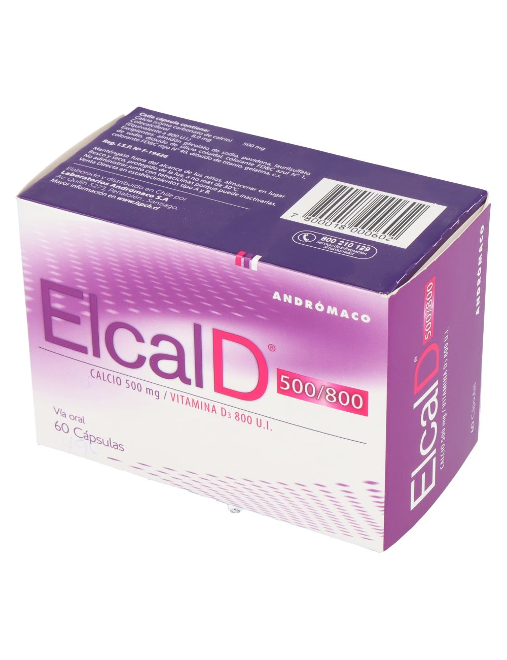 Elcal D 500Mg / 800Ui X 60 Capsulas - Andromaco