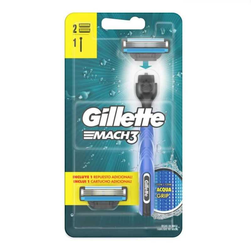 Gillette Mach3 + 2 Cartuchos - GILLETTE - Farmacias San Martín