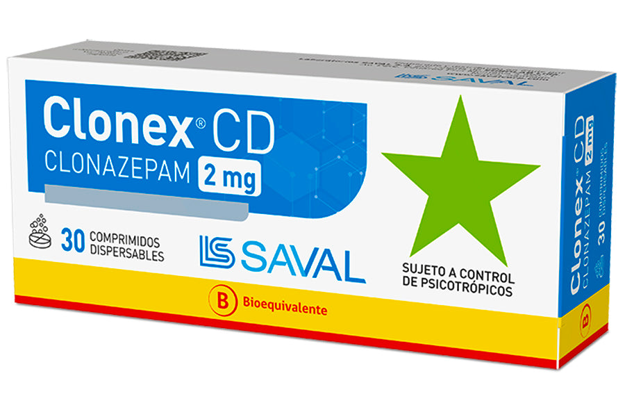 Imagen del producto Clonex 2 mg comp. Dispersables de SAVAL