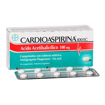 Imagen del producto Cardioaspirina 100 mg x20 comp. Con Rec Enterico de BAYER