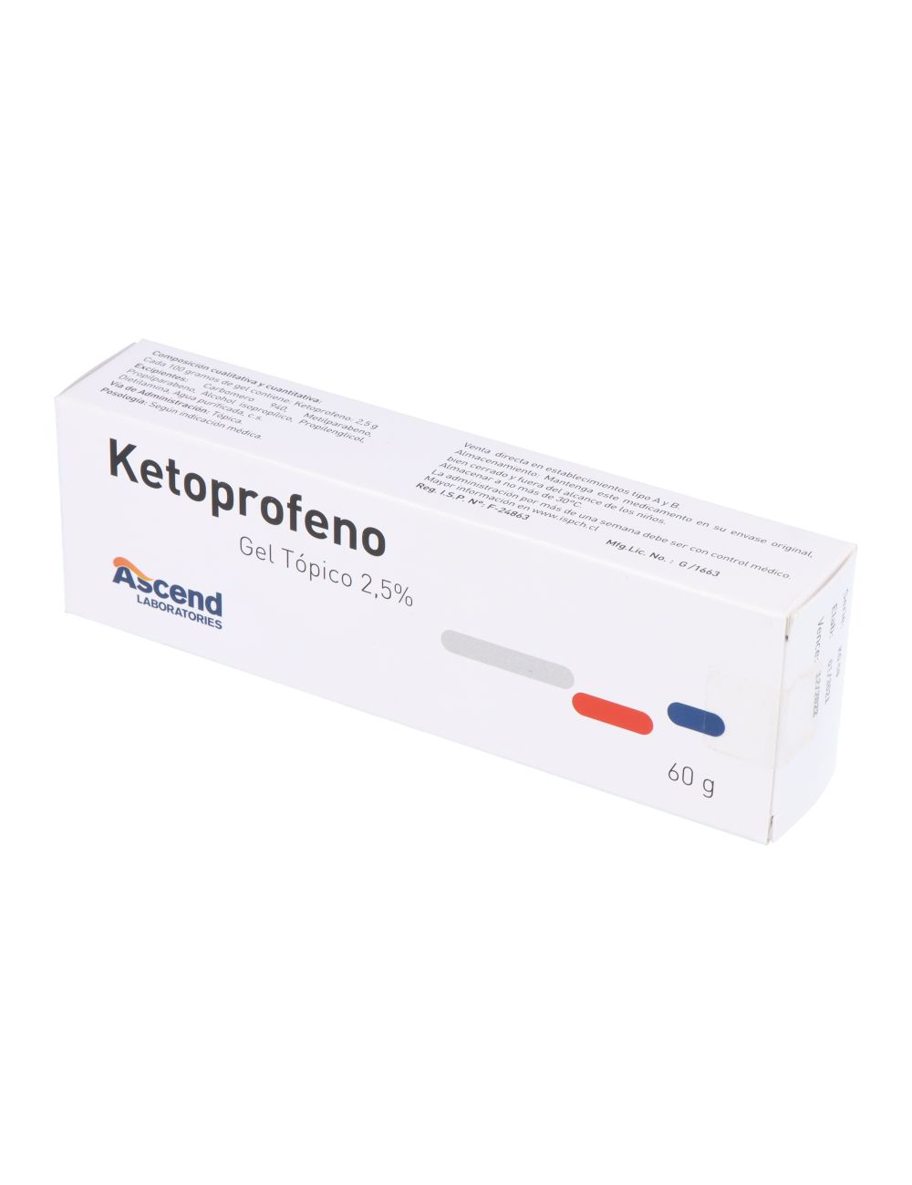 Ketoprofeno 2.5% Gel Topico 60Gr - Ascend