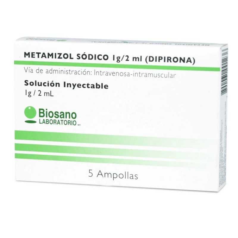 Metamizol Sodico Ampolla 1gramo/2ml x 5 Und (caja) - BIOSANO - Farmacias San Martín