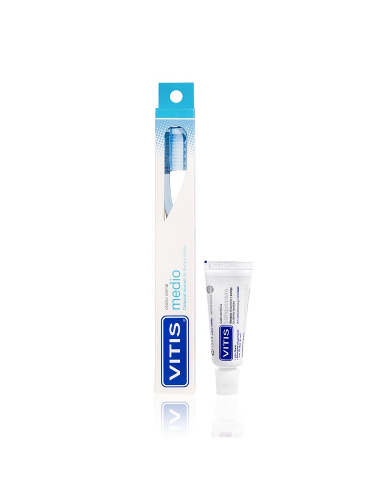 Cepillo Dental Medio + Pasta Blanqueadora - VITIS - Farmacias San Martín