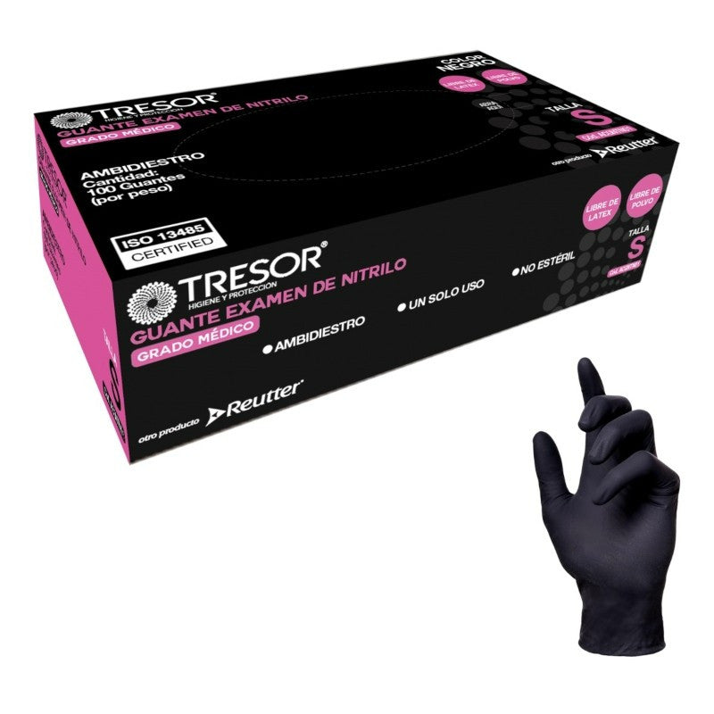 Imagen del producto Guantes Nitrilo Tresor Talla S Color Negro x100 de REUTTER