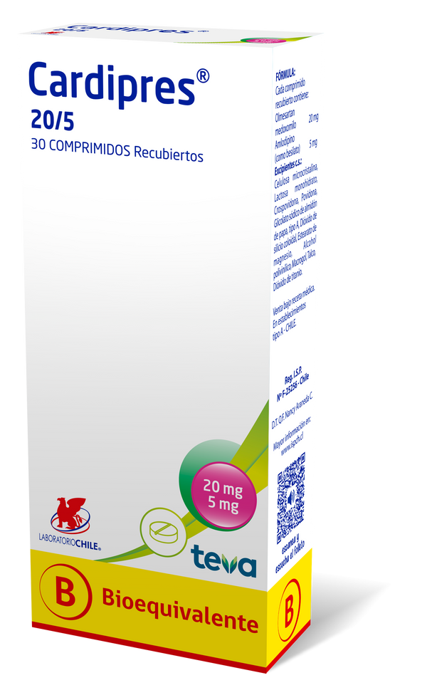 Cardipres 20mg / 5mg x 30 Comprimidos Recubiertos