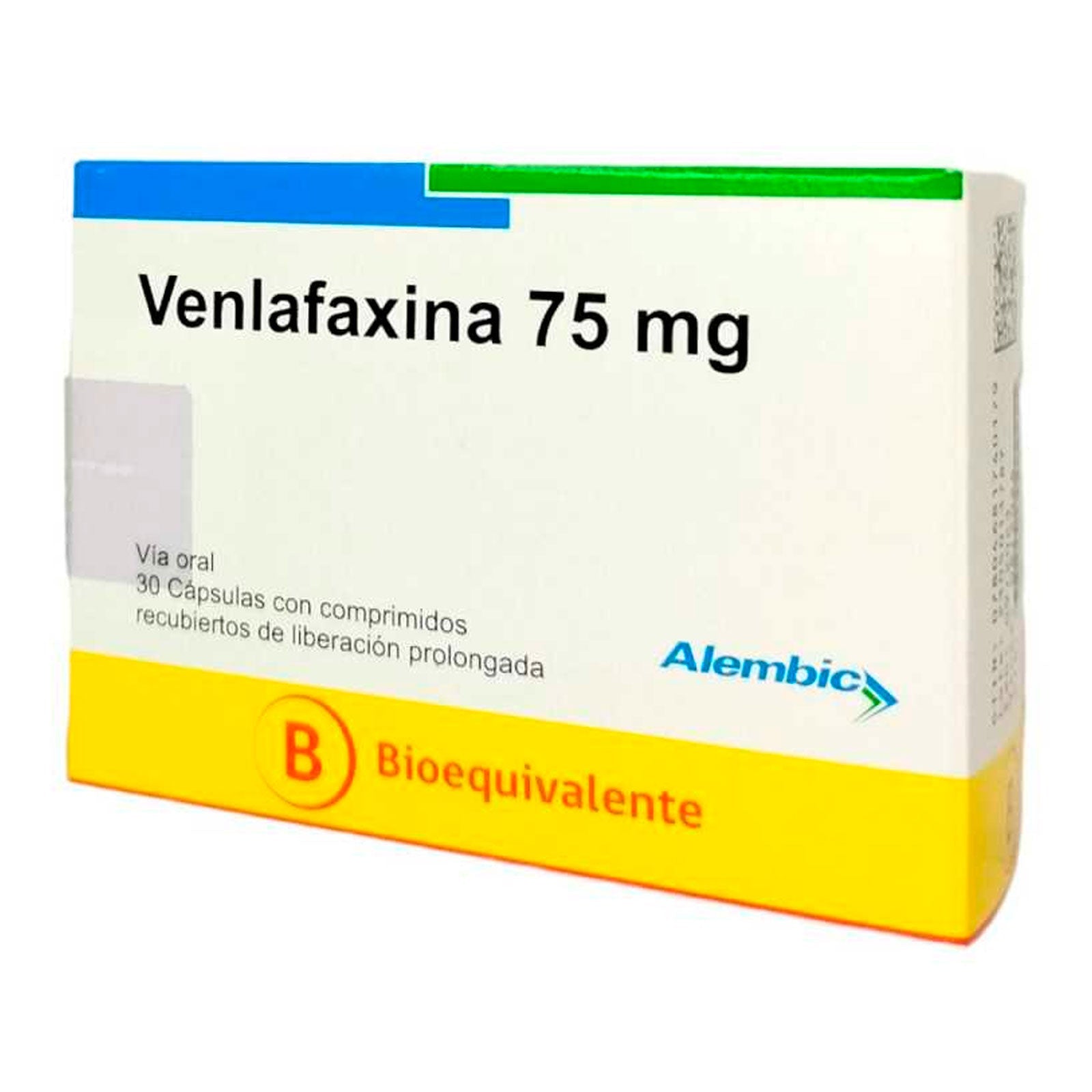 Venlafaxina 75mg x 30 Capsulas con Comp Lib Prolong - ALEMBIC - Farmacias San Martín