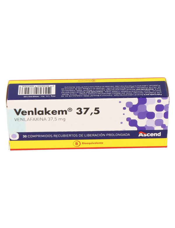 Venlakem 37.5mg x 30 Comprimidos Lib Prolong