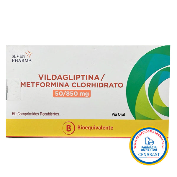 Cenabast - Vildagliptina / Metformina 50mg / 850mg x 30 Comprimidos Recubiertos
