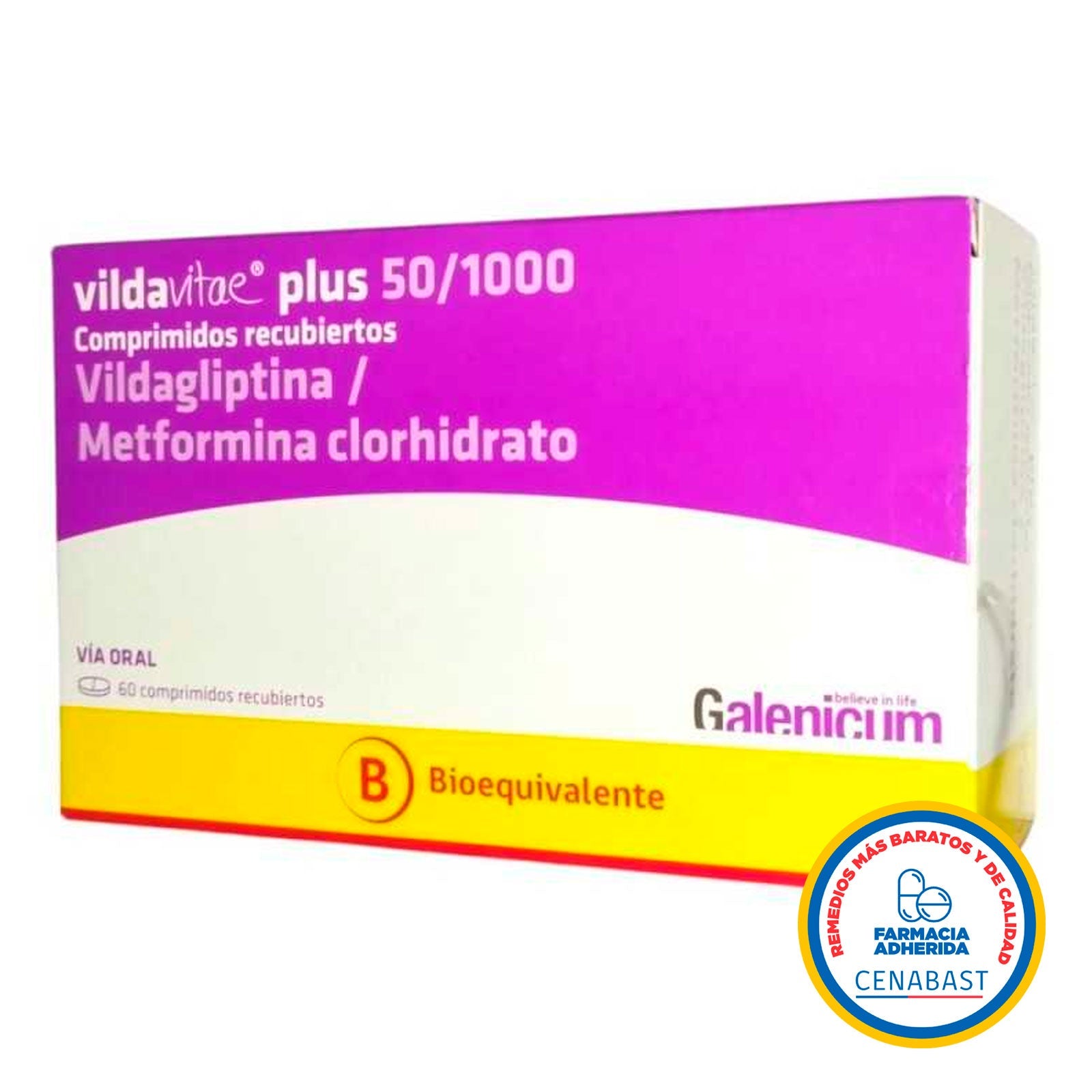 Cenabast - Vildavitae 50mg / 1000mg x 30 Comprimidos Recubiertos - GALENICUM - Farmacias San Martín