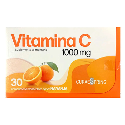 Vitamina C 1000mg x 30 Comprimdos Masticables - CURAESPRING - Farmacias San Martín