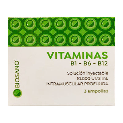 VITAMINAS B1 B6 B12 X 3 AMPOLLA (CAJA)