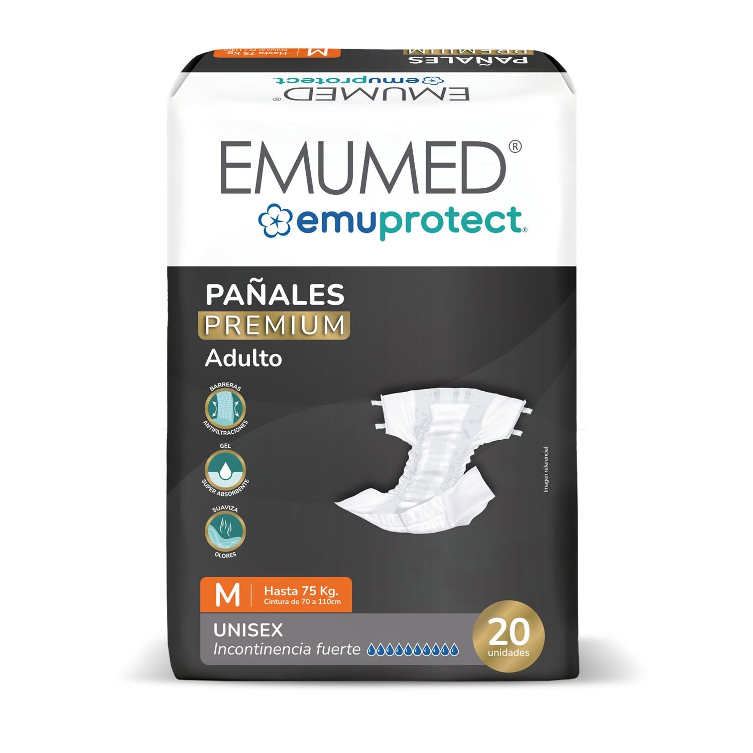 Imagen del producto Emumed Pañal Premium Talla M 20un